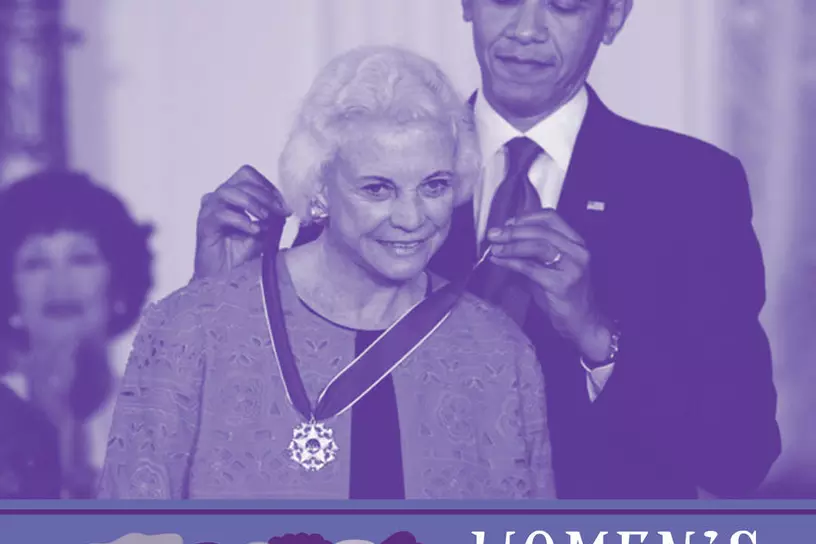 Supreme Court Justice Sandra Day O’Connor being awarded the Presidential Medal of Freedom.
